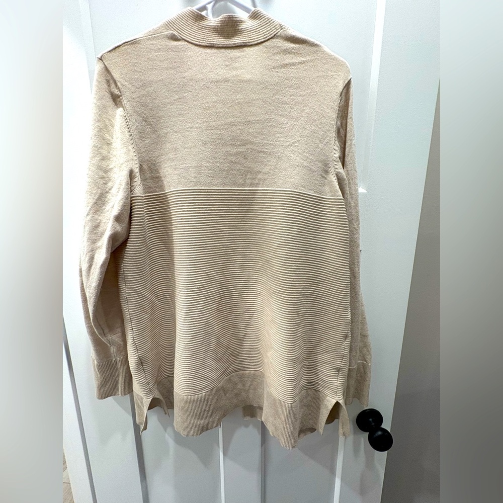 Time and Tru Beige Open-Front Cardigan - Picture 2 of 3